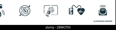 Ultraschallsensor Symbol. Einfaches Element von Sensoren icons Collection. Kreative Ultraschallsensor Symbol ui, ux, Anwendungen, Software und Infografiken Stock Vektor