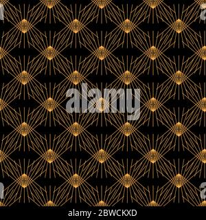 Geometrisches Art Deco-Muster mit nahtlosen Vektormustern Stock Vektor