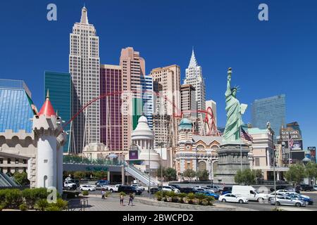 Las Vegas, Nevada - 30. August 2019: New York-New York Hotel and Casino in Las Vegas, Nevada, Vereinigte Staaten von Amerika. Stockfoto