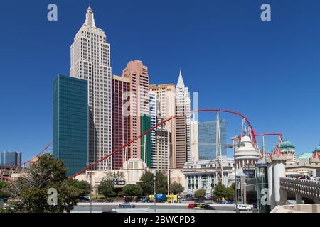 Las Vegas, Nevada - 30. August 2019: Skyline von Manhattan im New York-New York Hotel in Las Vegas, Nevada, USA. Stockfoto