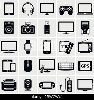 Symbole für moderne digitale Geräte Stock Vektor
