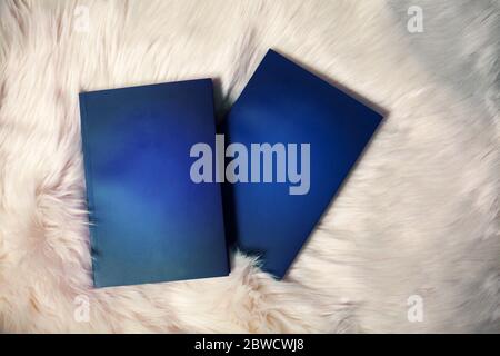 Leere Buchcover Hintergrund, Nahaufnahme, Mock up Stockfoto