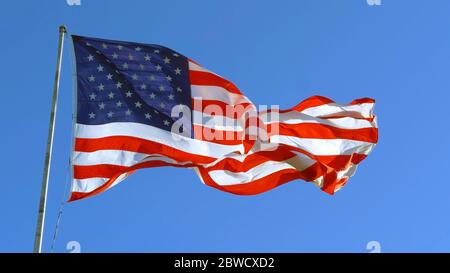 Amerikanische Flagge Schwenkt. Stockfoto