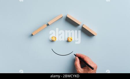 Eigenheimbesitz und Immobilien konzeptionelles Bild. Stockfoto