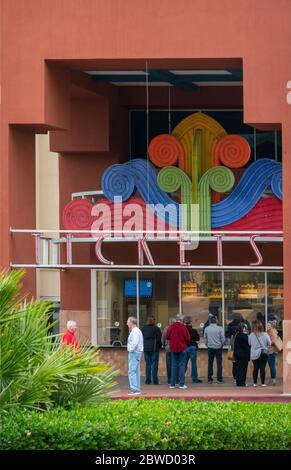 Kino-Linie, um Tickets zu kaufen Cathedral City CA Stockfoto