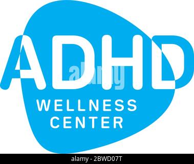 ADHS Wellness Center Logo Vektor. Aufmerksamkeitsdefizit Hyperaktivitätsstörung. Stock Vektor