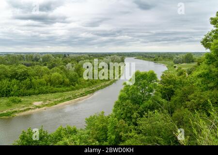 Blick über den Bug River vom Burgberg in Drohiczyn, Polen, Europa Stockfoto