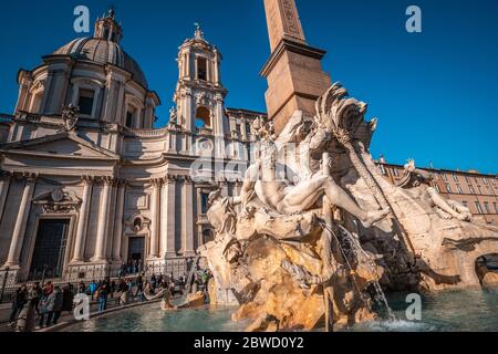 Sant'Agnese in Agone auf der Piazza Navona in Rom Italien Stockfoto