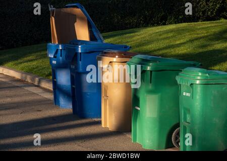 Müllabfuhr in Santa Barbara CA Stockfoto