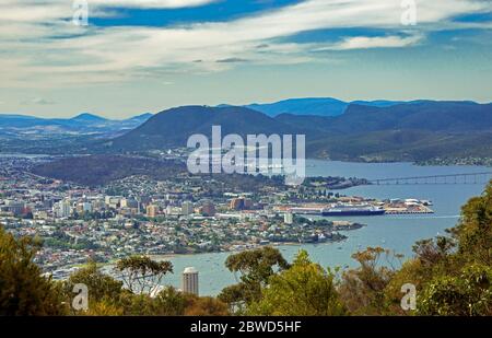 Vogelperspektive Hobart von der Signal Station Tasmania Australien Stockfoto