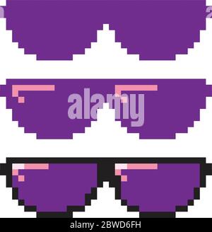 Pixel ertrinken Sonnenbrille Vorderansicht Stock Vektor