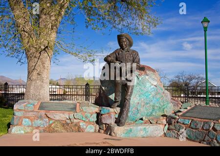 Rex Allen Statue, Willlcox Altstadt, Cochise County, Arizona, USA Stockfoto