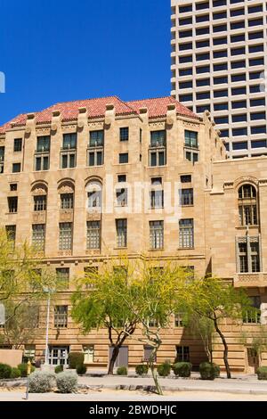 Altes und Neues Rathaus, Phoenix, Arizona, USA Stockfoto