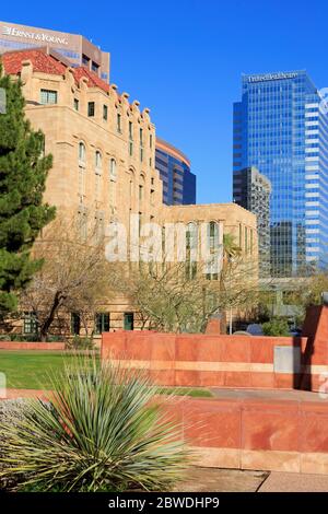 Altes Rathaus in Ceasar Chevez Plaza, Phoenix, Arizona, USA Stockfoto