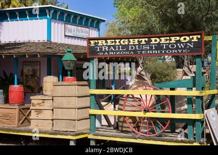 Trail Staub Grenzstadt, Tucson, Pima County, Arizona, USA Stockfoto