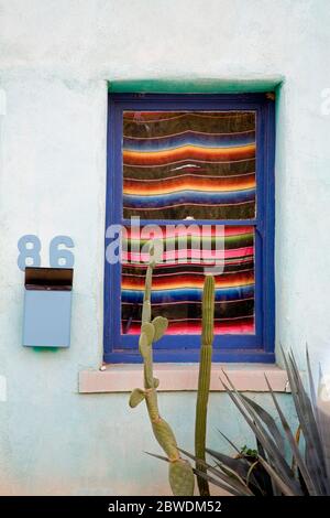 Fenster, Barrio Historico District, Tucson, Arizona, USA Stockfoto