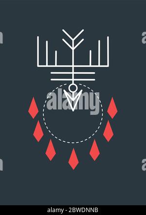 Digitale Illustration oder Zeichnung eines abstrakten minimalen Heiligen Geistes Symbol zu Pfingsten Stock Vektor