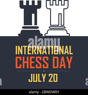 International Chess Tag Vector Illustration auf dunklem Hintergrund. Schach Vector Illustration. Stock Vektor