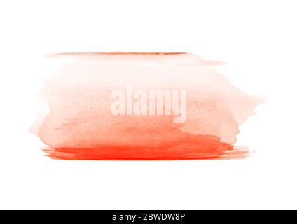 Abstrakt Aquarell orange Fleck handgezeichnet auf weißem Hintergrund. Texturdesign für Text, Karte, Dekoration, Einladung, Oberflächen, Web. Stock Vektor