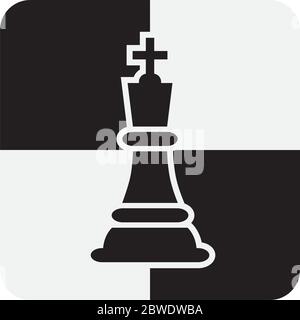 Chess King Stücke isoliert auf weißem Hintergrund. Schachbrett König Silhouetten Vector Illustration. Stock Vektor