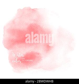 Handgemalter Hintergrund hellrote Aquarell-Textur, isoliert auf weißem Hintergrund, Abstraktes künstlerisches Element als Element in der decorati verwendet Stock Vektor