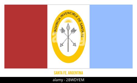 Santa Fe-Flag Vector Illustration auf weißem Hintergrund. Flagge Argentinien Provinzen. Stock Vektor