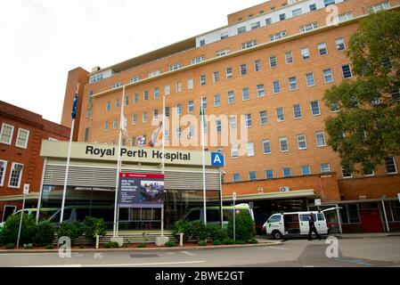 Perth, Australien - 17. April 2020: Das Royal Perth Hospital Stockfoto