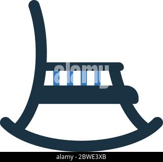 Schaukelstuhl-Ikone, Möbel, Vektorgrafiken für kommerzielle, Printmedien, Web oder jede Art von Design-Projekten. Stock Vektor