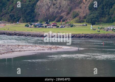 Whakatane Harbour in Neuseeland Stockfoto