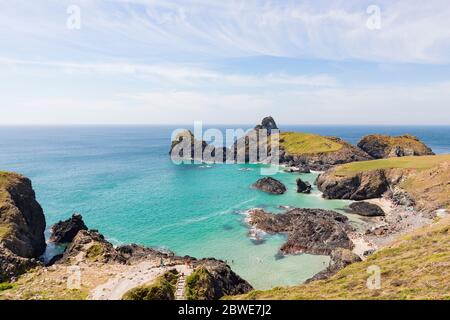 Kynance Cove, in der Nähe von Mullion, Cornwall, England Stockfoto