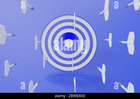 3d-Rendering-Bild , Ziel mit Darts, Business Target Ziel für den Erfolg Strategie-Konzept , Stockfoto