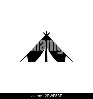 Zelt Symbol in Flat Style Vektor für Apps, UI, Websites. Schwarzes Symbol Vektor Illustration. Stockfoto