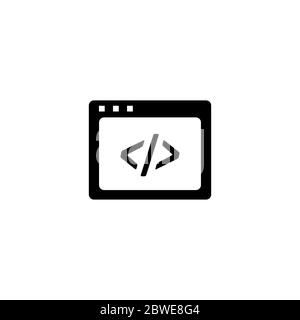Code der Webseite Symbol in Flat Style Vektor für Apps, UI, Websites. Schwarzes Symbol Vektor Illustration. Stockfoto