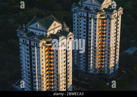Luftaufnahme eines Wohnhauses in Karawaci, Tangerang, Indonesien. Stockfoto