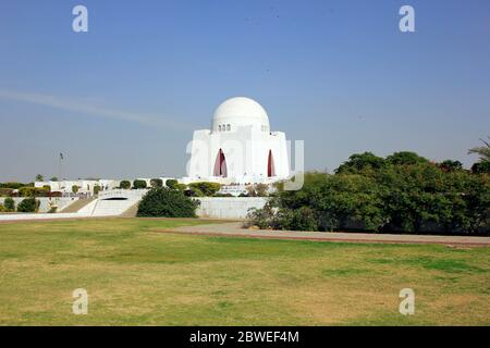 Schöne Aussicht auf Mazar-e-quaid - Mohammad Ali Jinnah, Karachi Pakistan - 20/12/2012 Stockfoto