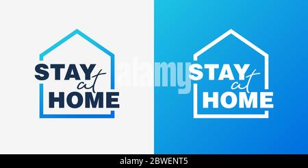 Logo-Konzept für Stay Home-Kampagnen Stock Vektor