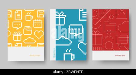 Set von Buchcover Icon Design-Vorlage Stock Vektor