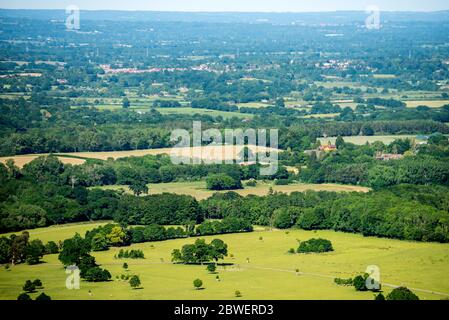 Brighton UK, 31. Mai 2020: Wandern am Chanctonbury Ring in West Sussex bei dem fabelhaften Maiwetter. Stockfoto