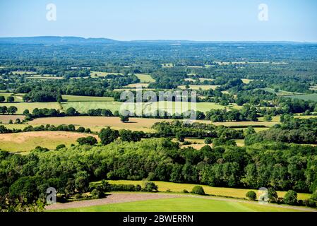 Brighton UK, 31. Mai 2020: Wandern am Chanctonbury Ring in West Sussex bei dem fabelhaften Maiwetter. Stockfoto