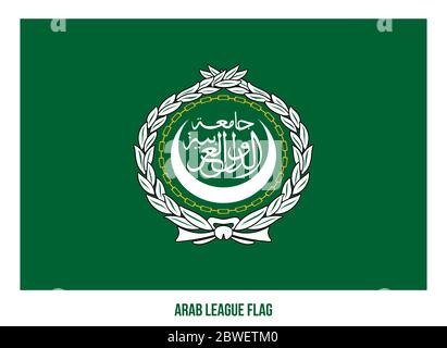 Arabische Liga Flagge Vektor Illustration auf weißem Hintergrund. Flagge Der Arabischen Gemeinschaft Stockfoto