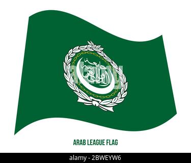 Arabische Liga Flagge winken Vektor Illustration auf weißem Hintergrund. Flagge Der Arabischen Gemeinschaft Stockfoto