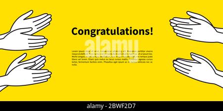 Publikum jubelnde Banner, Leute klatschen ihre Hände, Applaus für Gewinner, Freude. Vektor flache Abbildung Stock Vektor