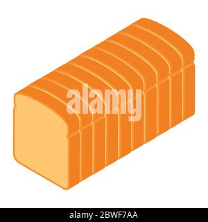 Brotscheiben isometrische Ansicht isoliert auf weißem Hintergrund. Toast Brot. Vektor Stock Vektor