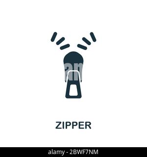Reißverschluss-Symbol. Einfache Illustration aus der Nähausrüstungskollektion. Creative Zipper Icon für Web-Design, Vorlagen, Infografiken und vieles mehr Stock Vektor