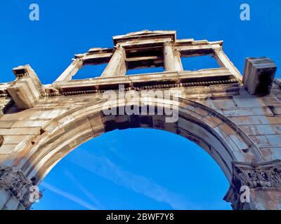 Hadrian Tor oder Bogen von Trajan in Athen in griechenland Stockfoto