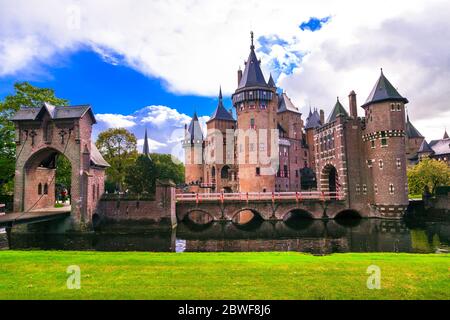 Schönes De Haar mittelalterliches Catsle, größte in Holland. In der Nähe von Utrecht Stadt Stockfoto