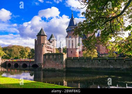 Schönes De Haar mittelalterliches Catsle, größte in Holland. In der Nähe von Utrecht Stadt. Stockfoto