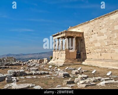 Tempel der berühmten Akropolis in Athen in Griechenland Stockfoto