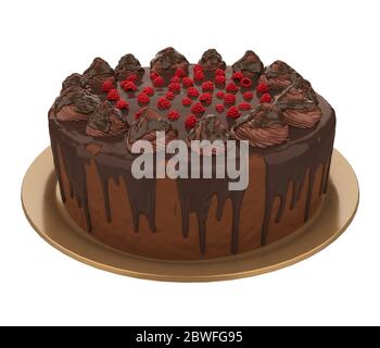 Schokoladenkuchen Isoliert Stockfoto