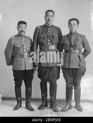 Die Situation in China . Von links nach rechts: General Chu Yu Pu, Tupan von Chihli, Marschall Chang Chung Chang, Tupan von Shantung und General Chang Hsueh Liang, Sohn von Marschall Chang Tso Lin. März 1927 Stockfoto